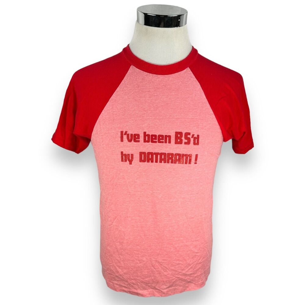 Vintage Mayo‎ Spruce Computing T-Shirt Mens Large Dataram Bulk Semi USA Red Pink